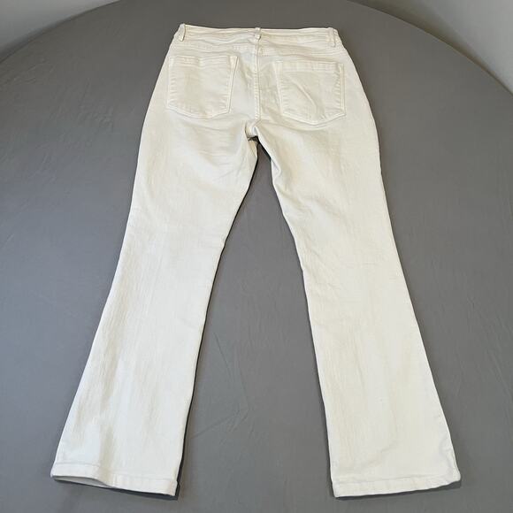 ANN MASHBURN Straight Cropped Jean Cream Stretch Denim Size 25 Inseam 25.5" - Picture 4 of 11